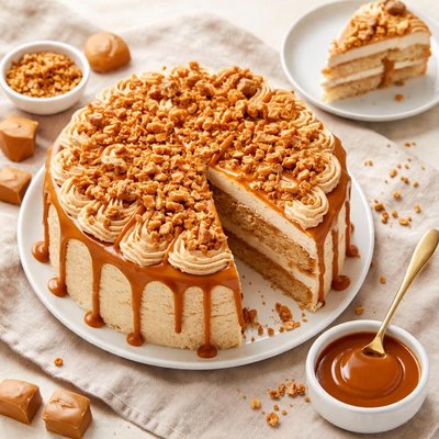 Caramel crunch cake