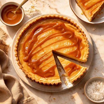 Caramel custard tart