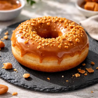 Caramel frosted donut
