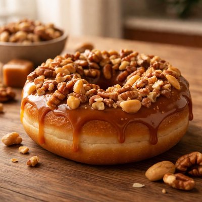 Caramel nut donut