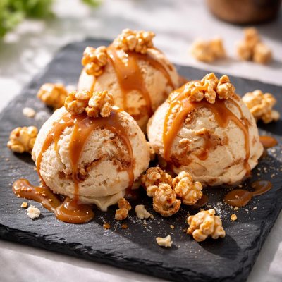 Caramel popcorn ice cream