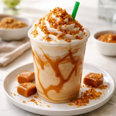 Caramel ribbon crunch frappuccino