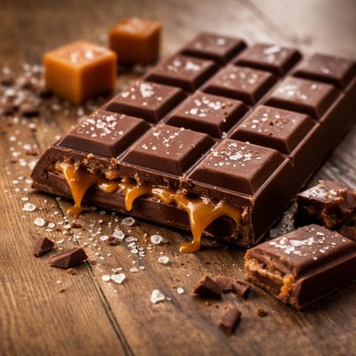 Caramel sea salt and milk chocolate bar