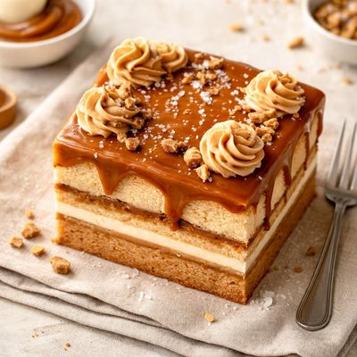 Caramel square cake