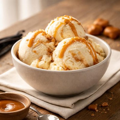 Caramel vanilla ice cream