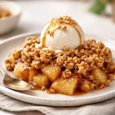 Caramelized apple crumble