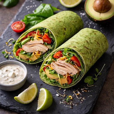 Carb balance spinach tortilla