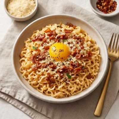 Carbonara buldak noodles
