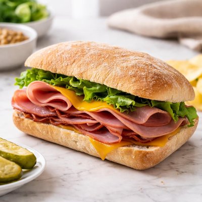 Caribou ham and cheese