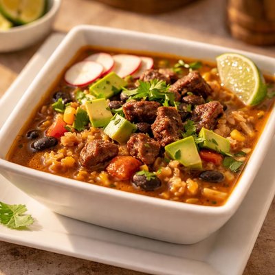 Carne asada sopa
