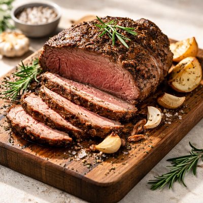 Carne de vaca assada no forno