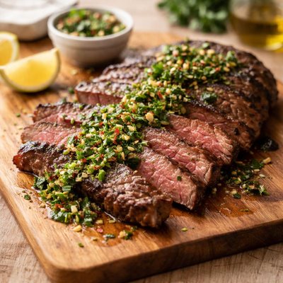 Carne de vacuno con chimichurri