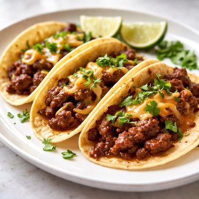 Carne guisda with cheese taco