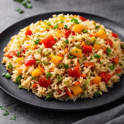 Carrot and bell pepper rice