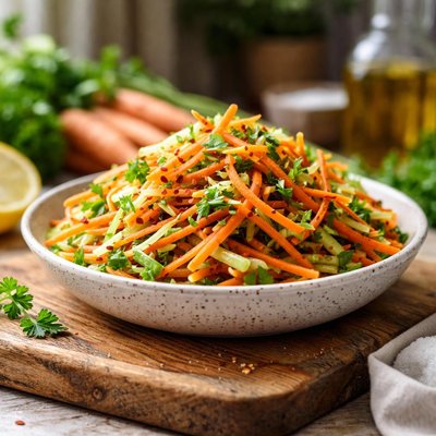 Carrot and celery salad with vinegar
