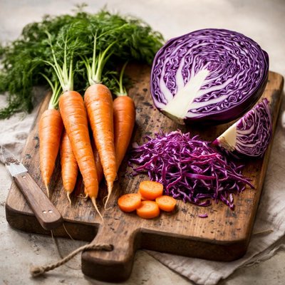 Carrot and purple cabbage