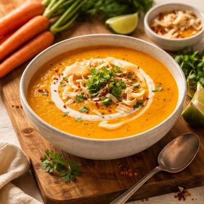 Carrot coconut cream soup