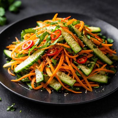 Carrot cucumber and vinegar salad