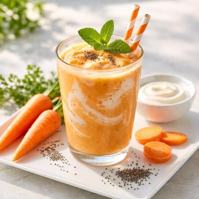 Carrot juice with yogurt
