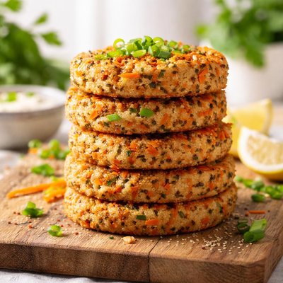 Carrot quinoa rice cakes