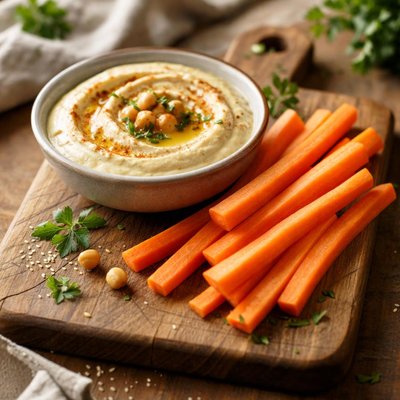 Carrot stick and hummous