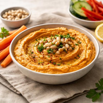 Carrot white bean hummus
