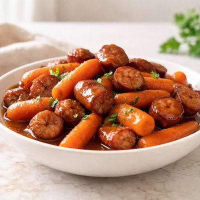 Carrots and wieners in maple syrup