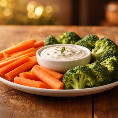 Carrots broccoli and ranch