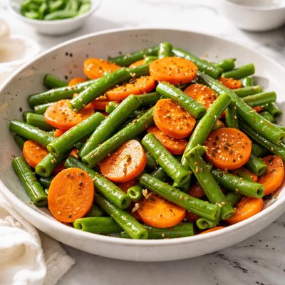 Carrots green beans stir fry