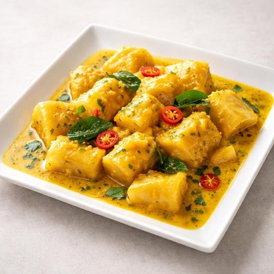 Cassva with coconut milk curry