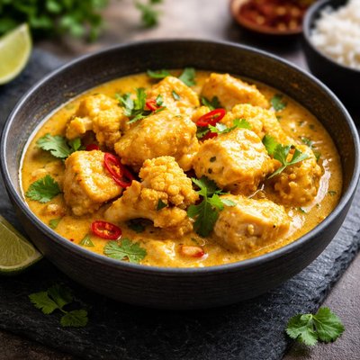 Cauliflower and fish curry