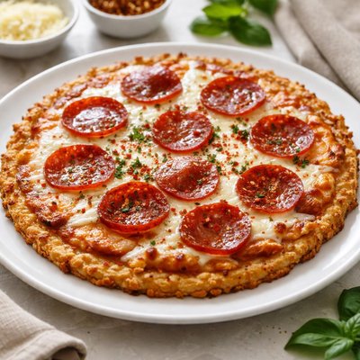 Cauliflower crust pepperoni pizza