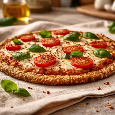 Cauliflower crusted pizza