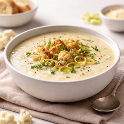 Cauliflower leek soup