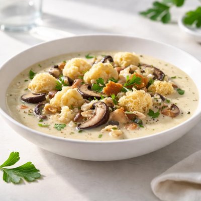 Cauliflower mushroom soup