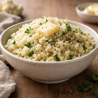 Cauliflower rice with butter