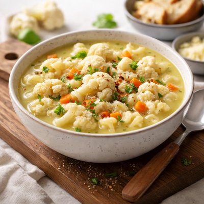 Cauliflower soup with pasta