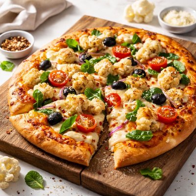 Cauliflower supreme pizza