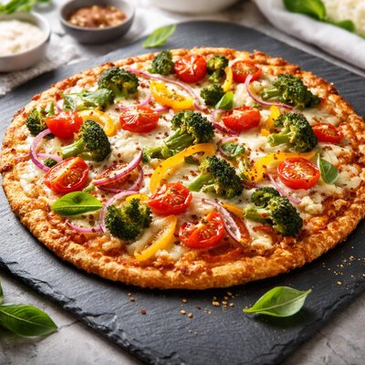 Cauliflower veggie pizza