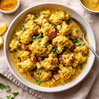 Cauliflower with curry sauce