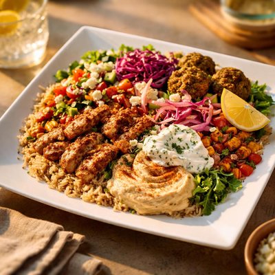 Cava greens and grains bowl