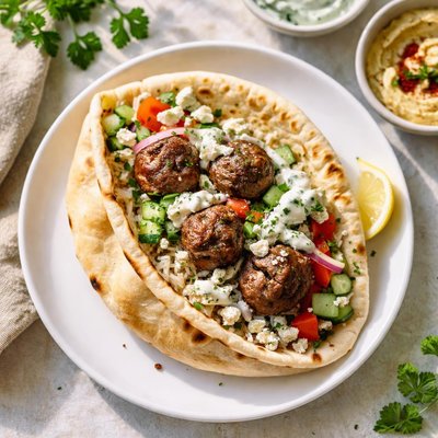 Cava pita lamb meatball