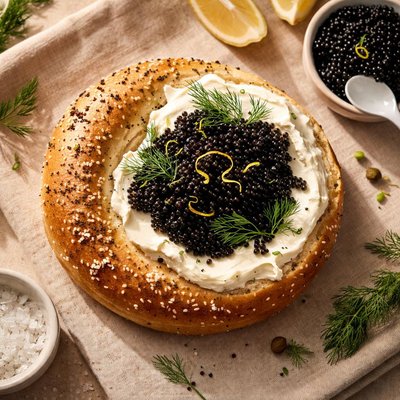 Caviar bagel
