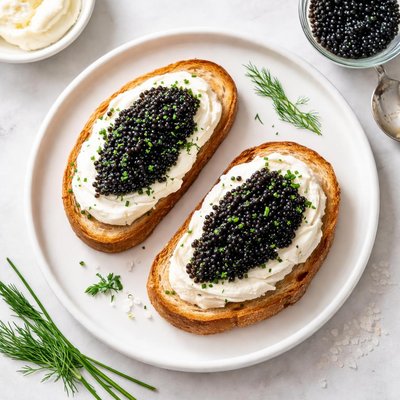 Caviar cream sandwich