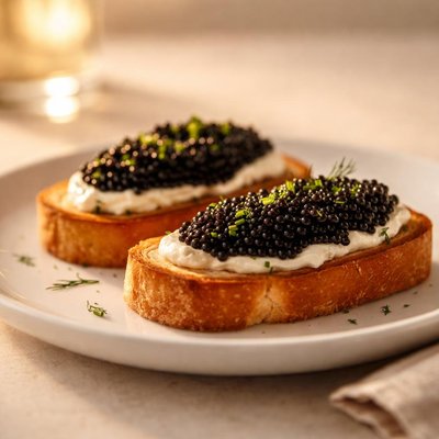 Caviar on toast