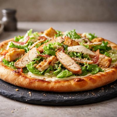 Ceaser salad pizza