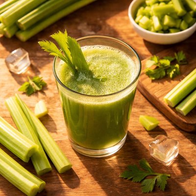 Celery sticks fresh juice