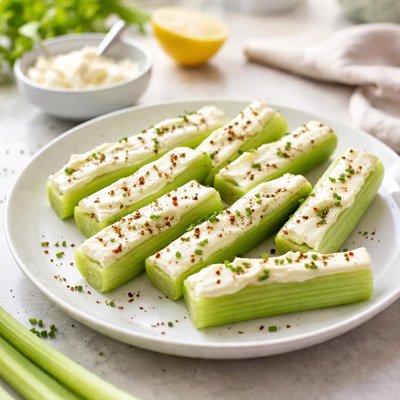 Celery sticks with cream cheese