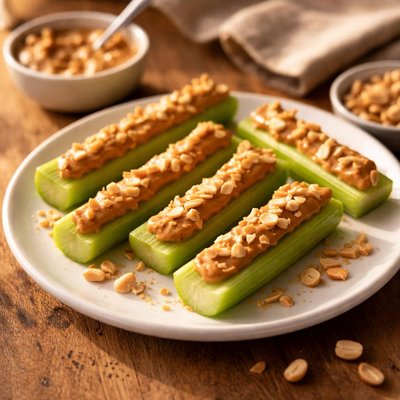Celery sticks with peanut butter