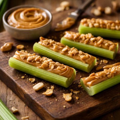 Celery with peanutbutter